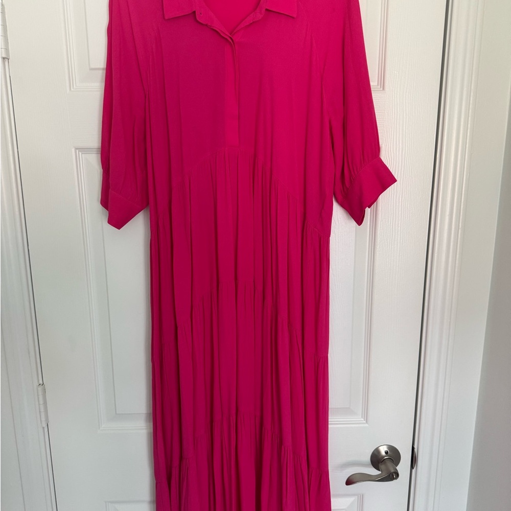 Chic Fuchsia Long Sleeve Dress